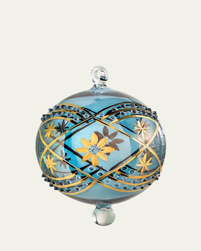Blue Gold Decor Christmas Ornament
